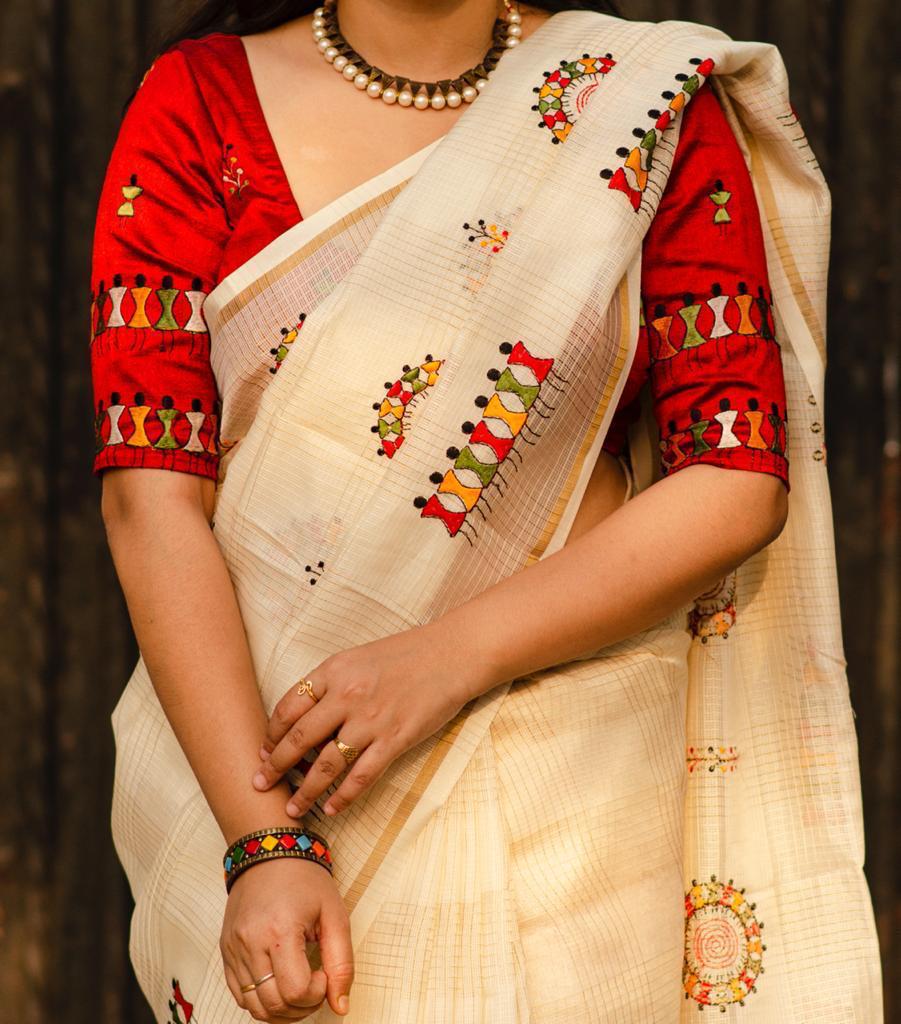 Beautiful  chex saree