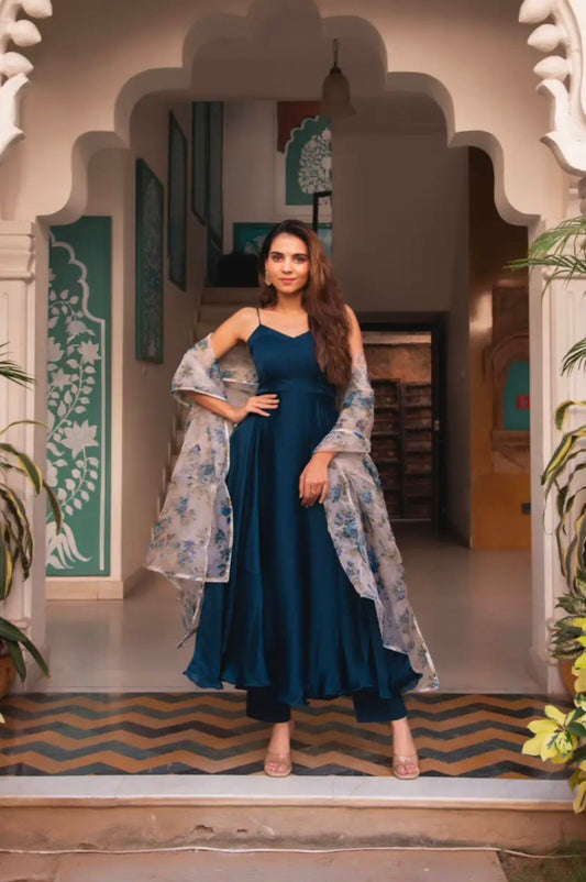 Beautiful Anarkali Suit with digital print dupatta